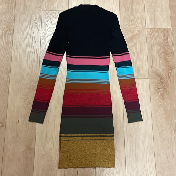 STAUD Clara Stripe Cutout Ribbed Long Sleeve Sweater Dress, sz S - Picture 7 of 15